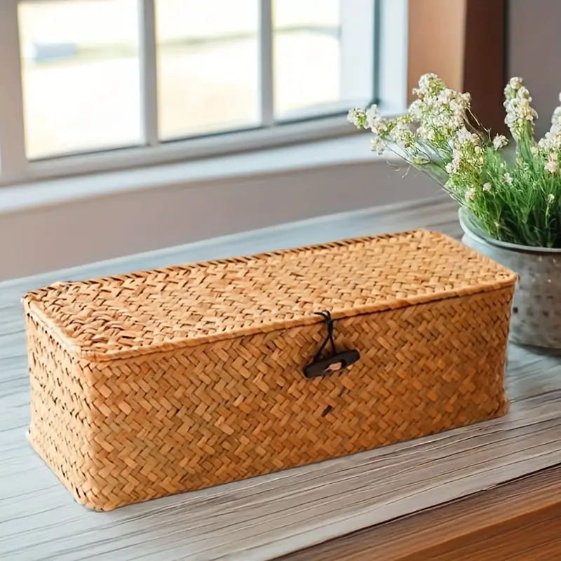 Ayla Rattan Organizer Basket - Image 3