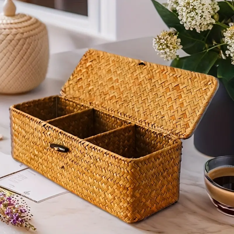 Ayla Rattan Organizer Basket - Image 4