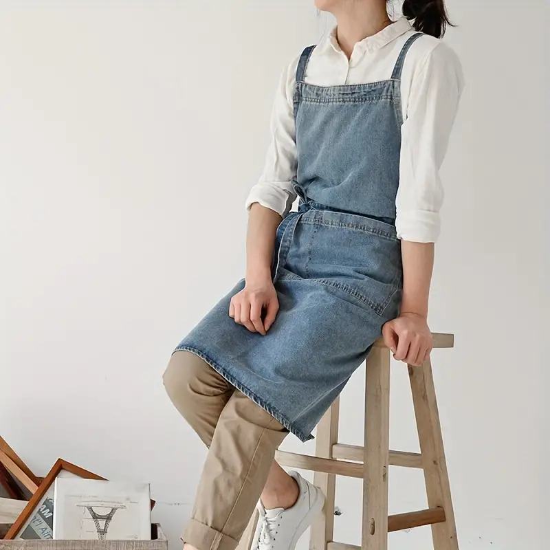 Crane Blue Denim Apron - Image 5