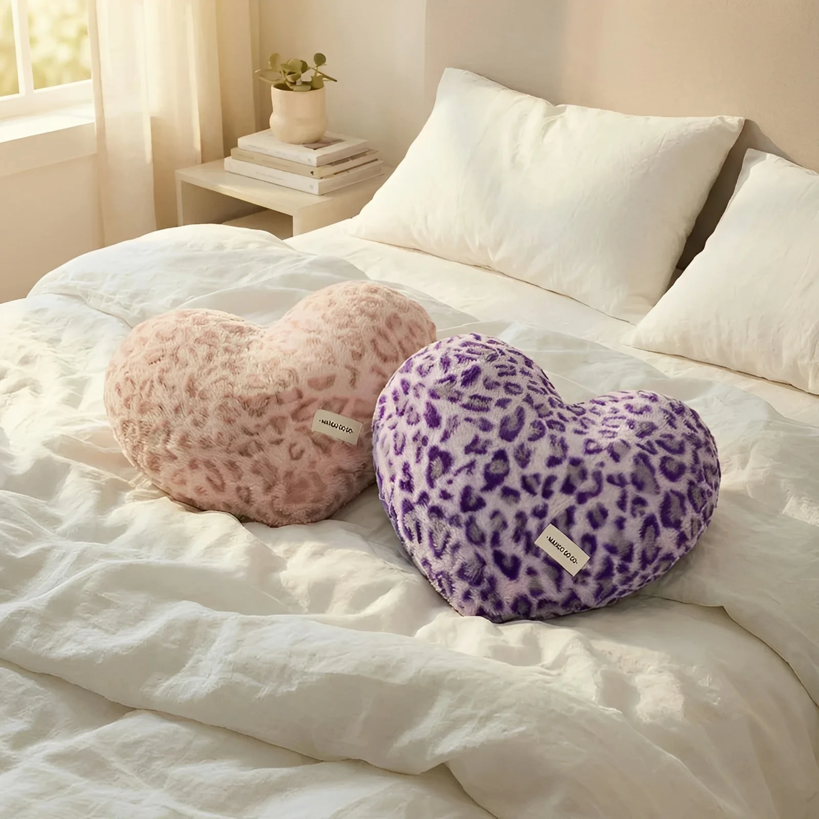 Leopard Plush Heart Pillow - Image 5