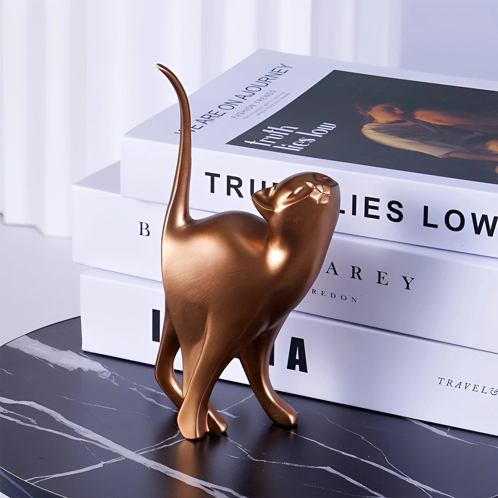 Suri Bronze Cat Figurines - Image 3