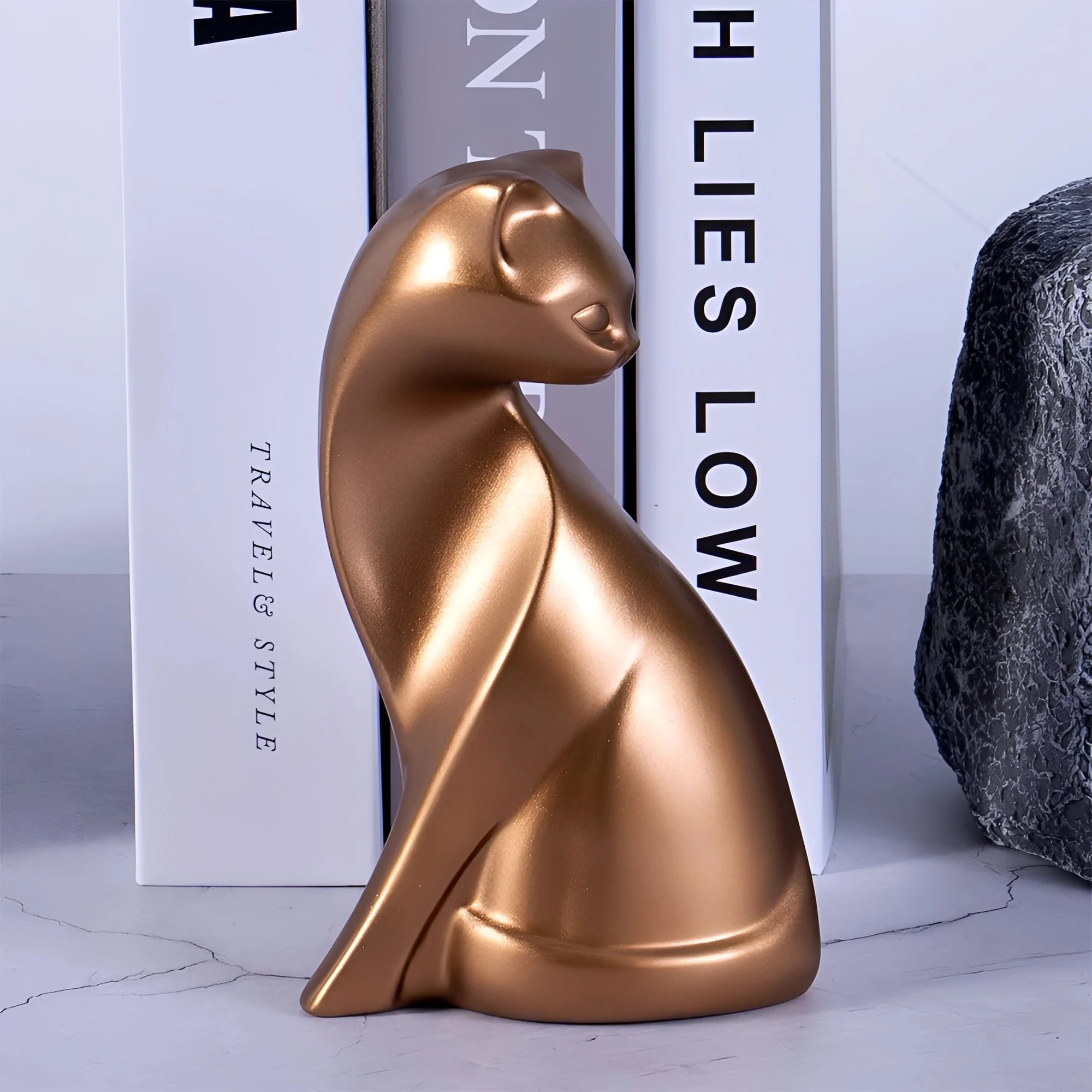 Suri Bronze Cat Figurines - Image 4