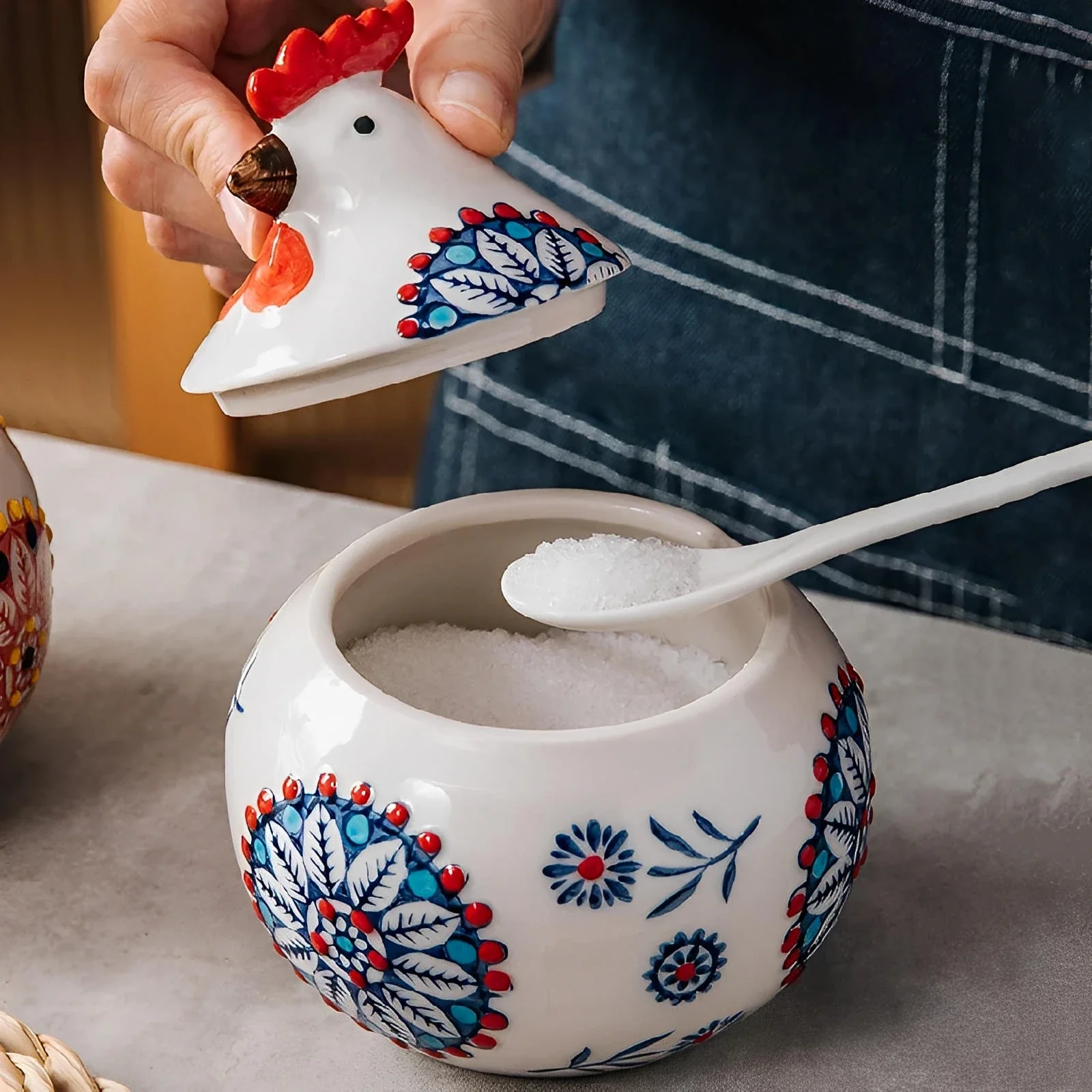 Tuscan Ceramic Rooster Jar - Image 8